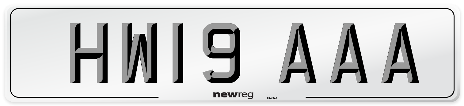 HW19 AAA Number Plate from New Reg